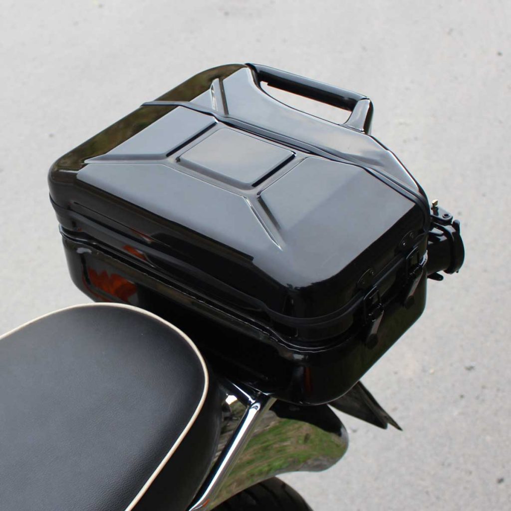 10l Kanister als Topcase, liegend